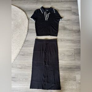 2pc Ribbed Shirt Set